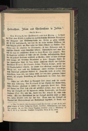Heidenthum, Islam und Christenthum in Indien.
