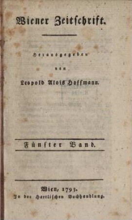 Wiener Zeitschrift. 5 (1793)