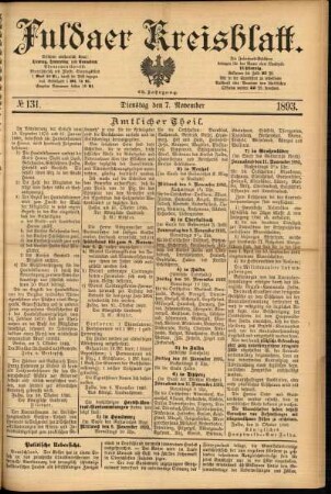 Ausgabe vom Dienstag, den 07. November 1893.