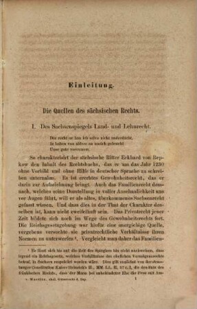 Das eheliche Güterrecht des Sachsenspiegels und der verwandten Rechtsquellen : mit einer Einleitung über die Quellen des sächsischen Rechts