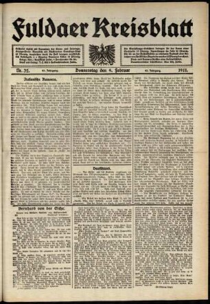 Ausgabe vom Donnerstag, den 09. Februar 1911.