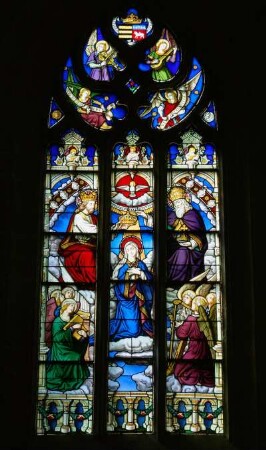 Frankreich. Bretagne. Morbihan. Chapelle Sainte Barbe. 15 Jahrhundert. Renaissance Fenster