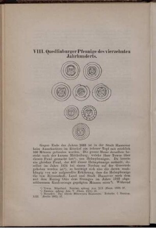 VIII. Quedlinburger Pfennige des vierzehnten Jahrhunderts