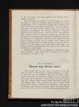 Zweiter Abschnitt. Warum man Bienen züchtet.