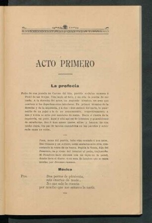 Acto primero. - [La profecía]
