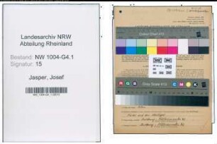 Entnazifizierung Josef Jasper , geb. 11.04.1914 (Ingenieur)