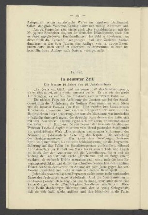 IV. Teil. In neuester Zeit