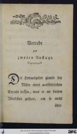 Vorrede zur zwoten Auflage.