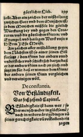 De constantia, Von Beständigkeit. Das sechzehend Capittel.