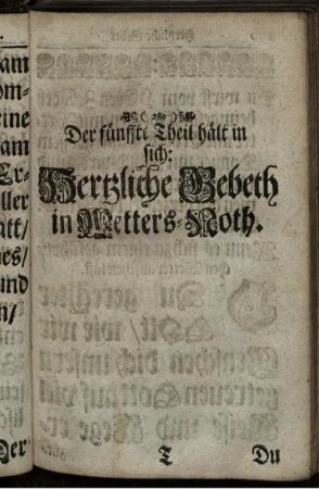 5. Theil: Hertzliche Gebeth in Wetters-Noth