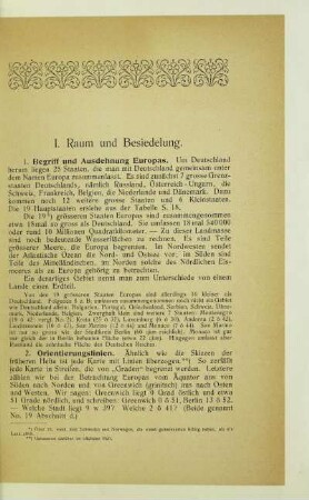 I. Raum und Besiedelung
