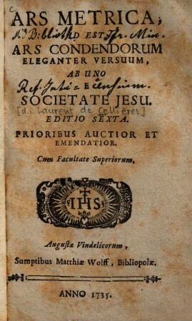 Ars Metrica, Id Est Ars Condendorum Eleganter Versuum