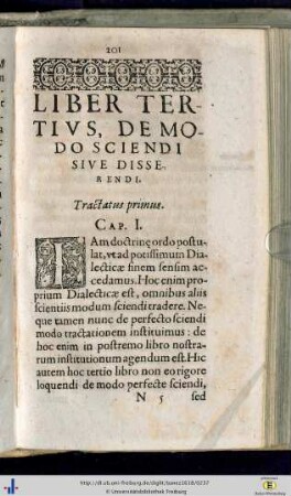Liber III. De modo sciendi sive disserendi.