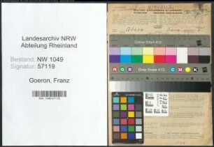 Entnazifizierung Franz Goeron , geb. 10.06.1898 (Kaufmann)