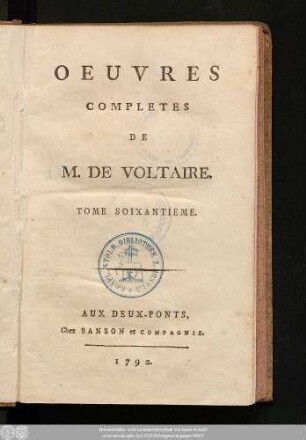 Tome Soixante = Dictionnaire Philosophique, Tome IX.: Oeuvres Completes De M. De Voltaire