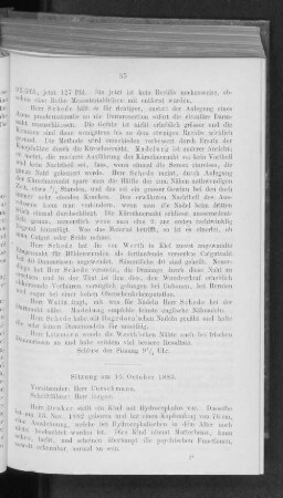 Sitzung vom 16. October 1883.