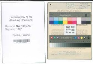 Entnazifizierung Helene Dunke , geb. 25.02.1899 (Telefonistin)