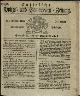 Nr. 98, Sonnabend, den 9ten December 1815