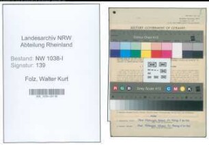 Entnazifizierung Walter Kurt Folz , geb. 04.08.1907 (arbeitslos)