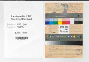 Entnazifizierung Peter Klein , geb. 30.01.1898 (Bahnfahrer)