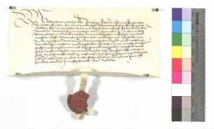 Propst Albrecht von Ellwangen verleiht dem Conrat Arnolt einen Acker zu Lehen.