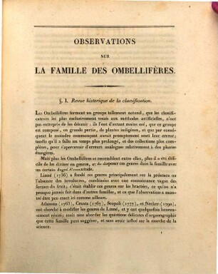 Mémoire sur la famille des Ombellifères
