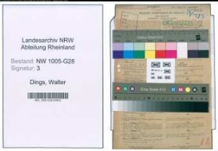 Entnazifizierung Walter Dings , geb. 25.06.1899 (Beamter)