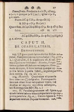 Caput II. De Quadrilateris. Definitiones.
