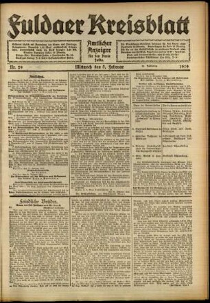 Ausgabe vom Mittwoch, den 05. Februar 1919.