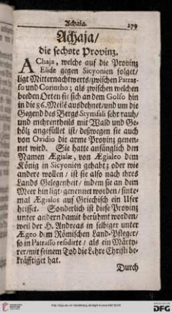 Achaia / die sechste Provinz