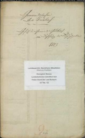 Gesuch der Gemeinde Gilsbach um Erhöhung des Einzugsgeldes