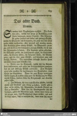 Das achte Buch. Urania