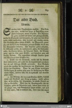 Das achte Buch. Urania