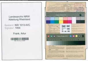 Entnazifizierung Artur Frank , geb. 01.02.1895 (Mechaniker)