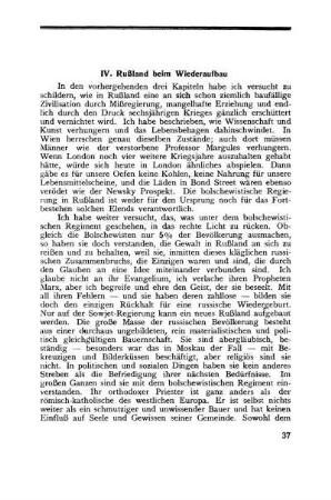 IV. Rußland beim Wiederaufbau