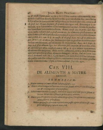 Cap. VIII. De Alimentis A Matre Debitis.