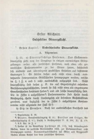 Erster Abschnitt. Subjektive Steuerpflicht.