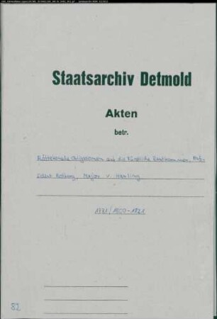 Röttekensche Obligationen auf die Rentkammer, Präsident Rotberg, Major v. Harling