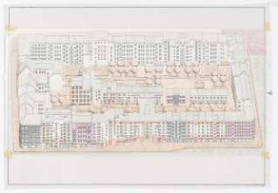 Torhaus Spandauer Damm mit Gartenhauszeile und Tiefgarage, Berlin-Charlottenburg: Isometrie Wohnhaus mit Ladengeschoss Hausnr. 61 sowie Wohnhaus Spandauer Damm 51 und 67/69, Doppelhaus Hausnr. 57/59