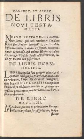 De Libris Novi Testamenti.