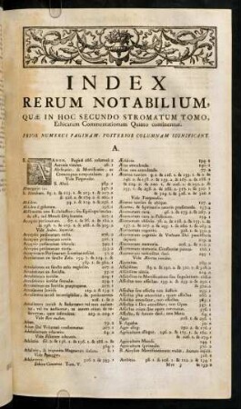 Index Rerum Notabilium