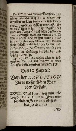 Das IX. Capitel: Von der Erudition Ihrer wesentlichen Form oder Gestalt.