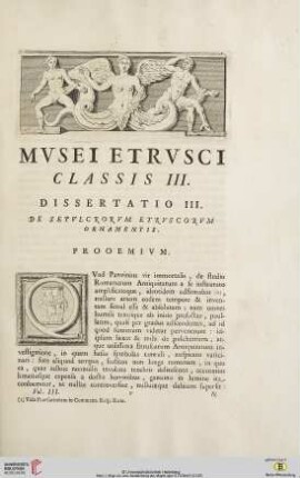 Musei Etrusci Classis III. Dissertatio III. De sepulcrorum etruscorum ornamentis