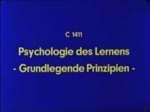 Psychologie des Lernens - Grundlegende Prinzipien