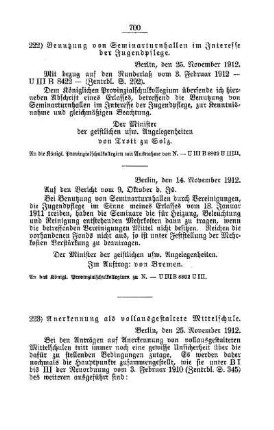 Anerkennung als vollausgestaltete Mittelschule : [F. Öffentliches Volksschulwesen]