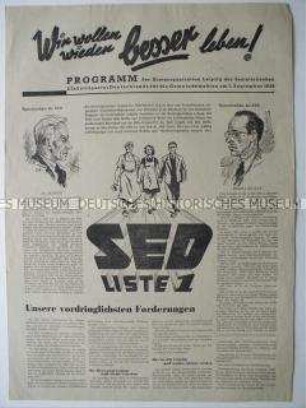 Wahlzeitung der SED-Kreisorganisation Leipzig zur Gemeindewahl 1946