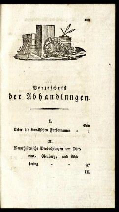 Verzeichniß der Abhandlungen.