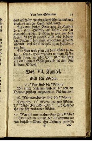 Das VII. Capitel. Von den Wehen.