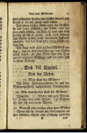 Das VII. Capitel. Von den Wehen.