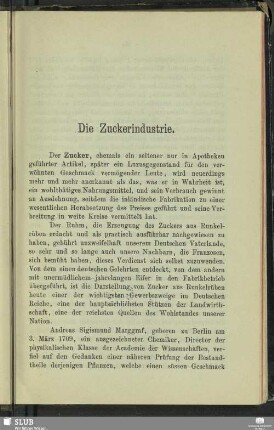 Die Zuckerindustrie